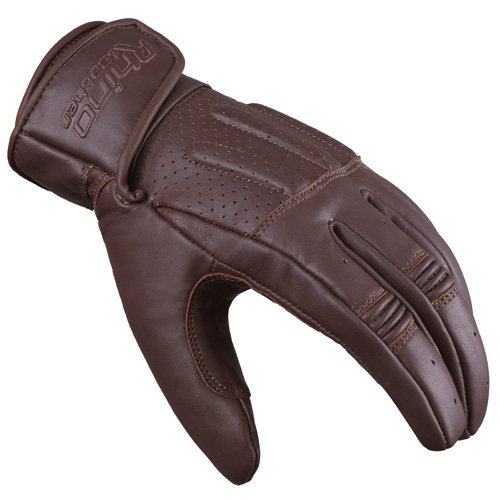 Bandit Brown Perforated Short Wrist Leather Motorcycle Glove