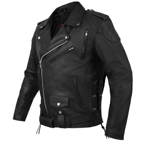 Brando Classic Motorcycle Jacket with Armour & Vents