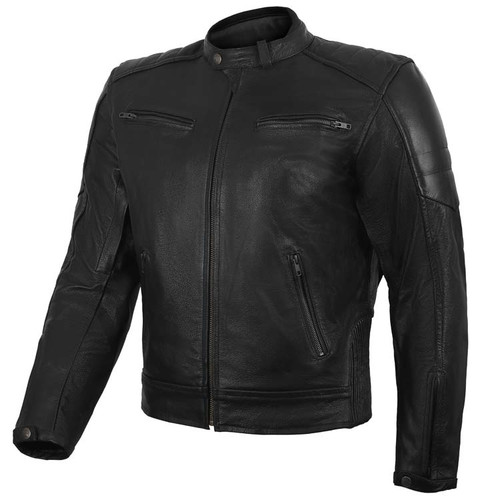 Speedster Black Leather Motorcycle Jacket - Full Grain Leather